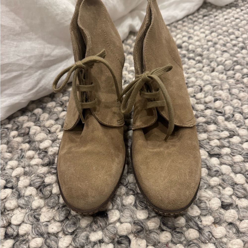 J Crew Women's Tan Wedge Ankle Boots